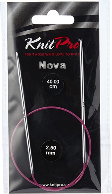 KnitPro Nova Fixed Circular Needles - 1 Unit,Silver (40cm x 2.50mm)