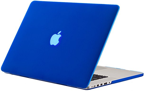 Kuzy - Rubberized Hard Case for Older MacBook Pro 15.4" with Retina Display A1398 15-Inch Plastic Shell Cover - BLUE