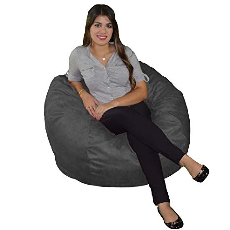 Bean Bag Chair 4' with 20 Cubic Feet of Premium Foam Inside a Protective Liner Plus Removable Machine Wash Microfiber Cover