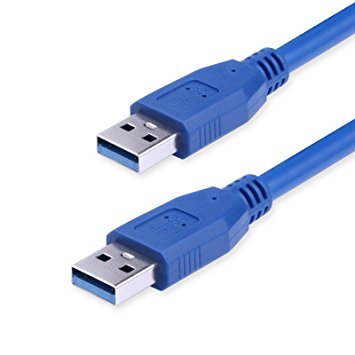 LOHASIC USB 3.0 Ultra High Speed Cable , 1 Feet , Male A Plug to A Plug -Blue,1FT