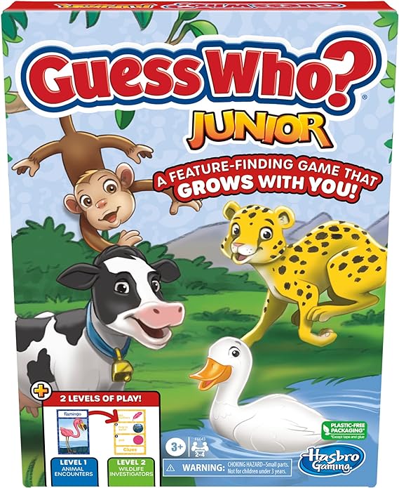 Hasbro Gaming Guess Who? Junior Board Game for Preschoolers and Kids Ages 3 and Up, Guess Who? Game for Younger Kids, Preschool Games, Kids Games