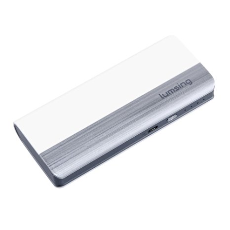 Lumsing 13000mAh Portable Battery Charger Dual-USB 2-Port External Power Bank for iPhone iPad Motorola Samsung Galaxy Smartphones Tablets(White)