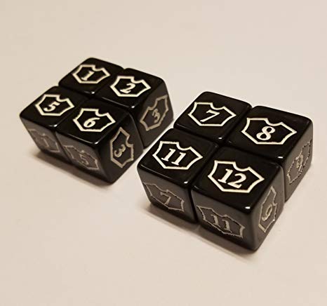 8x Planeswalker 1-6 & 7-12 Loyalty Dice for Magic: The Gathering/CCG MTG