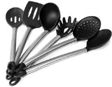 ChefzPros Cooking Utensils Silicone and Stainless Steel - Premium Quality Kitchen Utensil Set Durable flexible non-stick high temp cooks tools