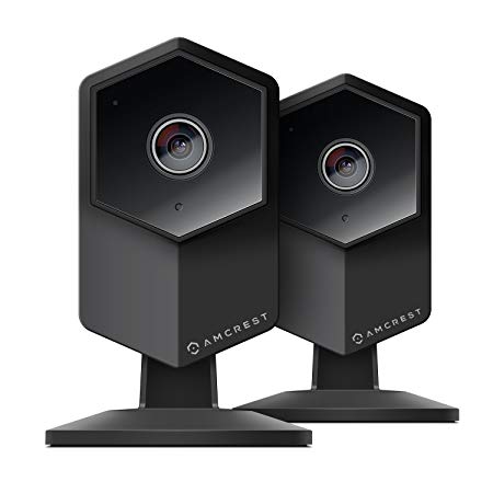 2-Pack Amcrest UltraHD Shield 2K (3-Megapixel) Dual-Band WiFi Video Security IP Camera w/Two-Way Audio, MicroSD Recording, Super Wide 140° FOV, Full HD 3MP(2304×1296) @ 20FPS, IP3M-HX2B (Black)