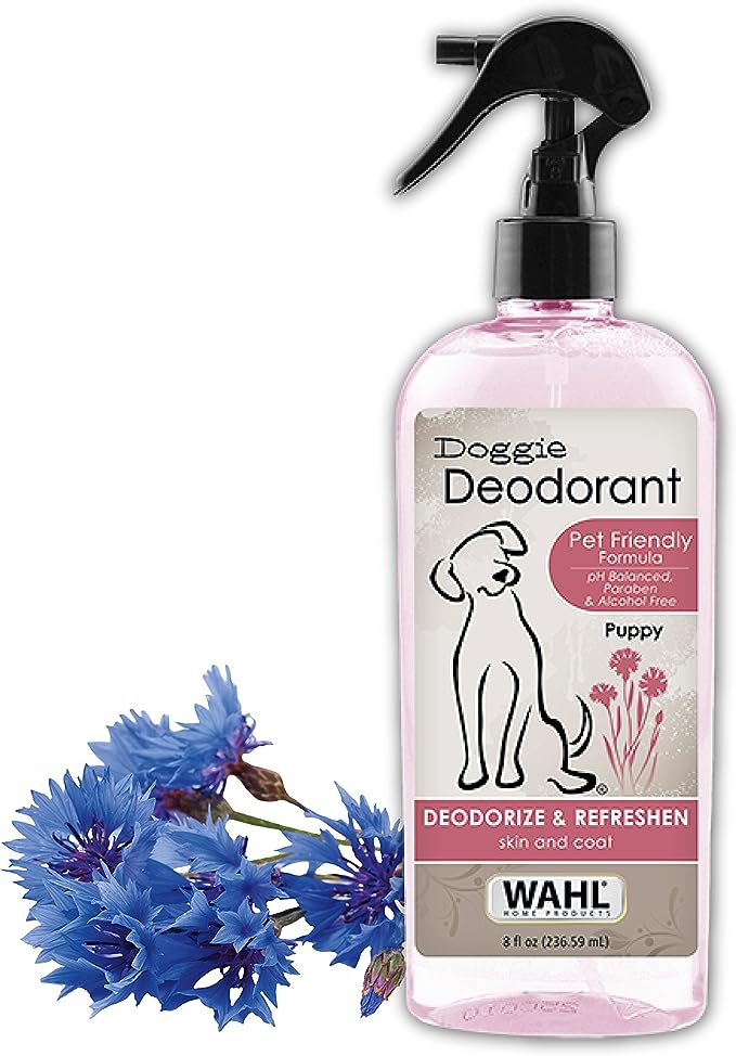 Wahl Cornflower Aloe Pet Deodorant Spray for All Dogs & Cats – Clean Fresh Smell Refreshes & Deodorizes – 8 oz - Model 820009A