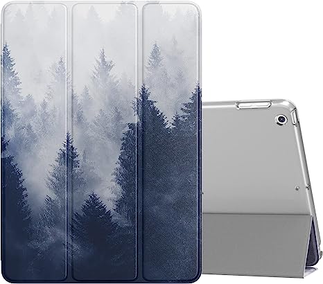 MoKo Case Fit 2018/2017 iPad 9.7 5th/6th Generation, Slim Lightweight Smart Shell Stand Cover with Translucent Frosted Back Protector Fit iPad 9.7 2018/2017, Auto Wake/Sleep, Gray Forest