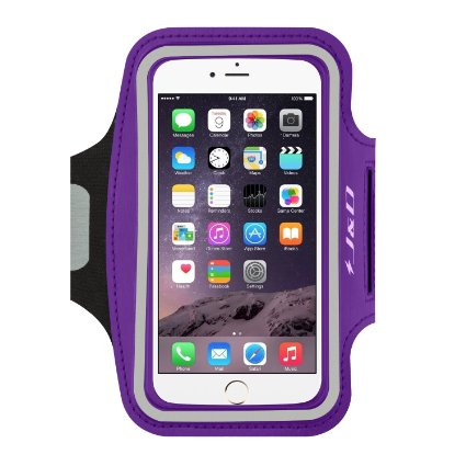 iPhone 6S Plus Armband, iPhone 6 Plus Armband, J&D Sports Armband for iPhone 6S Plus/ iPhone 6 Plus (5.5 inch), Key holder Slot, Perfect Earphone Connection while Workout Running (Purple)