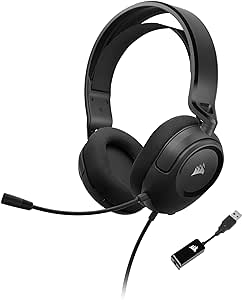 Corsair HS35 Surround v2 Multiplatform Wired Gaming Headset – Dolby 7.1 – Flexible Omni-Directional Microphone – Universal 3.5mm Connection – PC, Mac, PS5, PS4, Xbox, Nintendo Switch, Mobile – Carbon