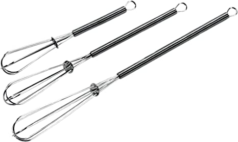 Chef Craft Classic Sturdy Whisk, 5.5, 7, 9, inch 3 piece set, Chrome