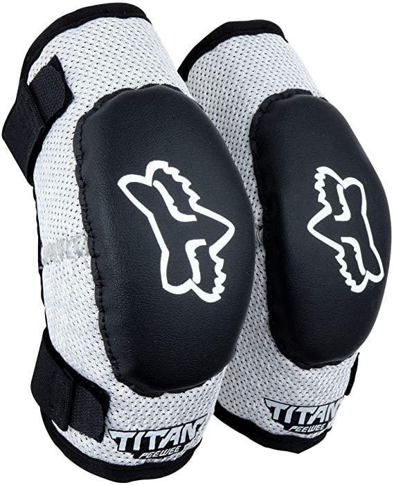 Fox Racing PeeWee Titan Youth Elbow Guard MotoX Motorcycle Body Armor - Black/Silver/Youth (ages 6-9)