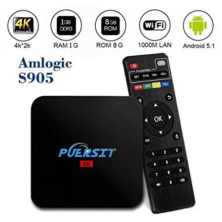 NEW Puersit Unlocked Android 5.1 Quad Core 4k WIFI Tv Box Q2 Pro 16.0 Amlogic S905 1080P Core-A53 Smart Media Player,H.265