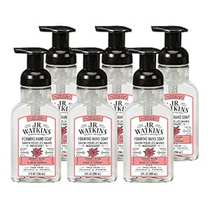 J.R. Watkins Foaming Hand Soap, Scented Foam Handsoap for Bathroom or Kitchen, USA Made and Cruelty Free, 9 fl oz, Desert Rose, 6 Pack