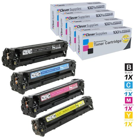 Clever Supplies© Compatible Toner Cartridges 4 Color Set for HP PRO 200 M276NW (CF2110, CF211A, CF212A, CF213A), HP 131A, COLOR LASERJET M251NW, M276NW, PRO 200 M251N, M251NW,M276N, M276NW