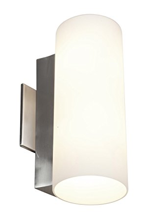 Access Lighting 50183-BS/OPL Tabo Wall and Vanity with Opal Glass Shade, Brushed Steel Finish