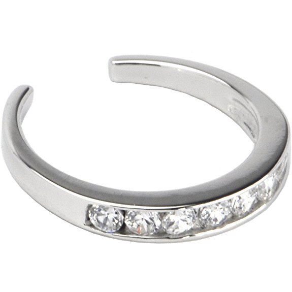 925 Sterling Silver Cubic Zirconia Eternity Toe Ring