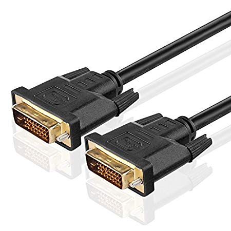 TNP DVI to DVI DVI-D Cable (50 Feet) - Gold Plated DVI Digital Dual Link Male Connector Wire Cord for PC Computer LCD Monitor Display - Black