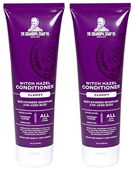 The Grandpa Soap Co. Witch Hazel Conditioner (Pack of 2) With Witch Hazel Water, Lavender Flower, Argan Oil, Shea Butter, Coconut Oil, Olive Fruit and Rosemary Leaf, 8 fl. oz. each
