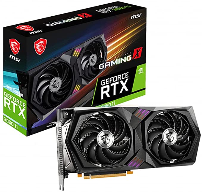 MSI GeForce RTX 3060 Ti GAMING X 8G LHR Graphics Card '8GB GDDR6, 1770MHz, 3x DisplayPort, HDMI, Twin Frozr 8'