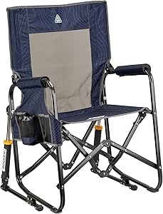 GCI Outdoor Freestyle Stowaway Rocker Portable Rocking Outdoor Camping Chair, Navy Topo