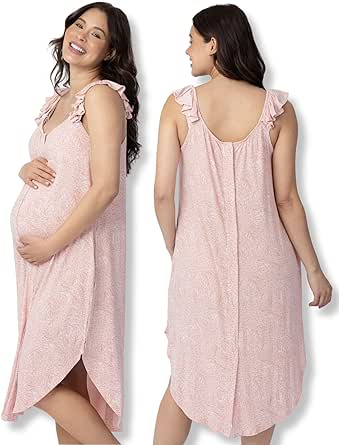 Kindred Bravely Ruffle Strap Labor and Delivery Gown | 3 In 1 Labor, Delivery, Nursing Gown for Hospital