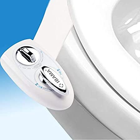 IBAMA Bidet Toilet Seat with Dual Nozzle, Attachment with Self Cleaning, Non-Electric for Personal Hygiene, Easy Installation (Bidet01-W)