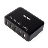 SHARKK 40W 5-Port USB Wall Plug Family-Sized Desktop Charger Power Adapter with 5-Foot Power Cord for Apple iPad Air  iPad Mini  iPad mini Retina  iPhone 5  5S  5C  All Apple Phones and Tablets  Android Smartphones and Tablets  Samsung Galaxy  Samsung Tab  Samsung Note  And other USB-Powered Devices