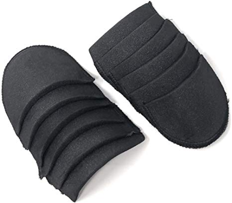 Rusoji 6 Pairs 1/2" Covered Set-in Shoulder Pads Sewing Foam Polyester Pads (Black)