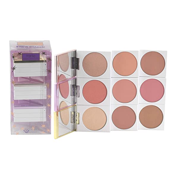 Tarte Cosmetics Authority Blush Amazonian Clay Cheek Wardrobe, 9 Shades in 3 Compact Makeup Stacks - Blush, Highlighter, and Bronzer, Limited Edition