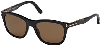 Tom Ford FT0500-F Sunglasses 54 01H Shiny Black Brown Polarized