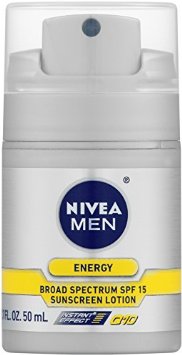 NIVEA Men Q10 Energy Lotion Broad Spectrum SPF 15, 1.7 Ounce