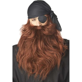 California Costumes Pirate Beard and Moustache (Red)-