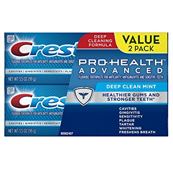 Crest Twin Pack Pro-Health Advanced Deep Clean Mint Toothpaste, 3.5 Ounce Tubes Each, Twin Pack