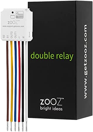 Zooz 700 Series Z-Wave Plus Double Relay ZEN52 | Control 2 Lights Individually, Signal Repeater | Works with SmartThings, Hubitat, and Home Assistant (JS) | Z-Wave Hub Required (Sold Separately)