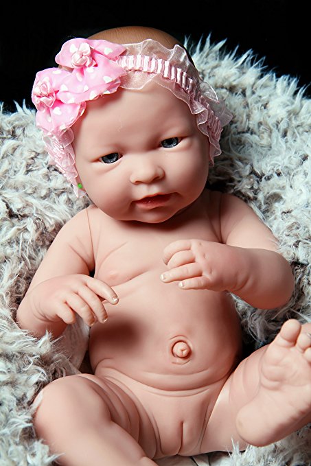 Reborn baby girl anatomically correct Washable Berenguer Realistic 17" inches Real Soft Vinyl LifeLike Pacifier Doll with accessories