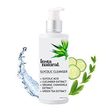 Glycolic Acid Facial Cleanser - Wrinkle, Fine Line, Age Spot, Acne & Hyperpigmentation Exfoliating Face Wash - Clear Skin & Pores - Glycolic, Organic Extract Blend & Arginine - InstaNatural - 6.7 oz