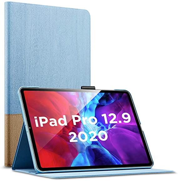 ESR Urban Premium Folio Case for iPad Pro 12.9" 2020 & 2018 [Supports Apple Pencil 2 Wireless Charging] Book Cover Design, Multi-Angle Viewing Stand, Auto Sleep/Wake for iPad 12.9", Sky