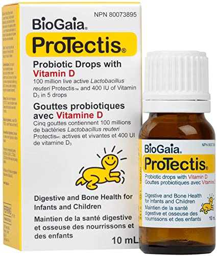 BioGaia ProTectis Drops, Probiotics for Newborns, Babies and Toddlers, Colic Relief, Ease constipation, regurgitation, and diarrhea, 10 mL bottle