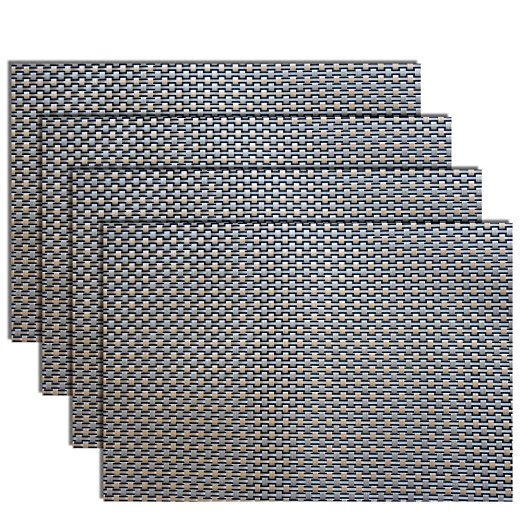 Placemats, Heat-resistant Placemats PVC Placemats Woven Vinyl Placemats Stain Resistant Anti-skid Non-slip Table Mats, Set of 4