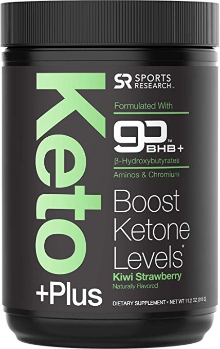 Keto Plus™ Exogenous Ketones (goBHB™)   Chromium Picolinate - 30 Servings | Formulated for Ketosis, Energy and Focus | Keto Certified, Vegan Friendly (Kiwi Strawberry)