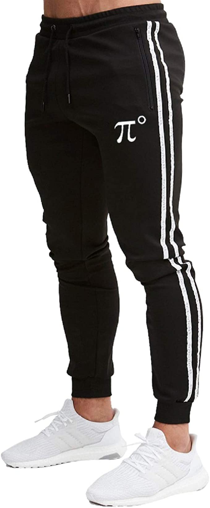 PIDOGYM Men's Slim Striped Jogger Pants,Tapered Sweatpants for Training,Running,Workout