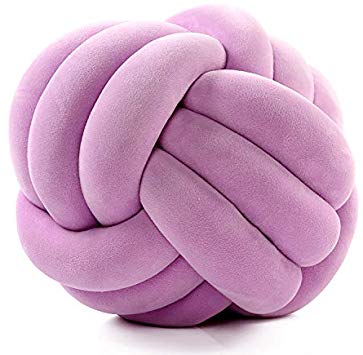 Aminiture Knot Ball Pillows -Teepee Cushion Children Room Decoration Plush Toys Baby Photography Props (Purple)