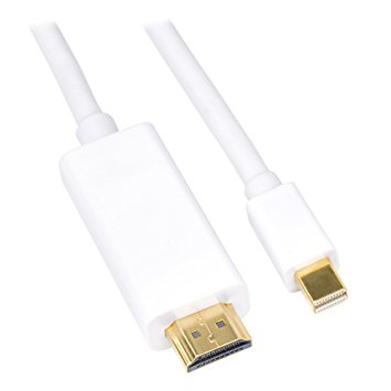 Mini DisplayPort to HDMI Cable - 10 Feet White Thunderbolt compatible by BuyCheapCables®