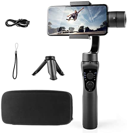 Blusmart 3-Axis Handheld Gimbal stabilizer for iPhone Huawei Samsung Android Smartphone Sport Inception Face Object Tracking Motion Time-Lapse Dolly Zoom Vlog Youtuber Live Broadcast Self-Media