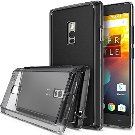 OnePlus 2 Case - Ringke FUSION Case***All New Dust Free Cap & Drop Protection*** [FREE Screen Protector][SMOKE BLACK] Premium Crystal Clear Back Shock Absorption Bumper Hard Case with Free HD Screen Film for OnePlus 2 / Two - Eco/DIY Package