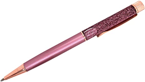 Rose Gold And Blush Pink Glitter Sparkling Ballpoint Pen Oil Floating D1 Refill Refillable (Rose Gold/Blush Pink)