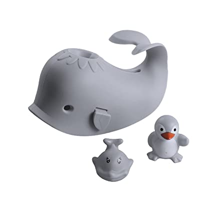 Bath Spout Cover, Faucet Cover Baby Bathroom Tub Faucet Cover Protector for Kids, Bathtub Spout Cover for Baby Kids Toddlers Protection Accessories Baby Safety Universal Bath Silicone Toys Whale Gray