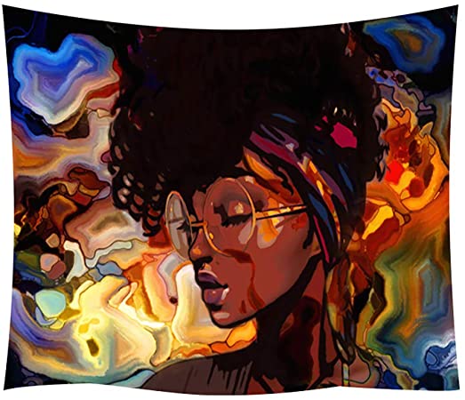 African Women Tapestry African American Women Tapestries Wall Art Hippie Art Bedroom Living Room Dorm Home Tapestry Wall Hanging. (78.7"W × 59.1"H, African American Women Tapestry)