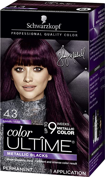 Schwarzkopf Color Ultime Metallic Permanent Hair Color Cream, 4.3 Metallic Violet