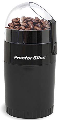 Proctor Silex Fresh Grind 4oz Electric Coffee Grinder for Beans, Spices and More, Retractable Cord, Stainless Steel Blades, Black (E167CYR)